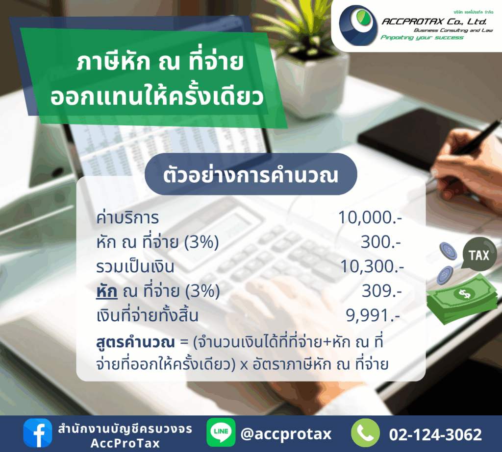 ภาษีหัก ณ ที่จ่ายออกแทนให้ครั้งเดียว