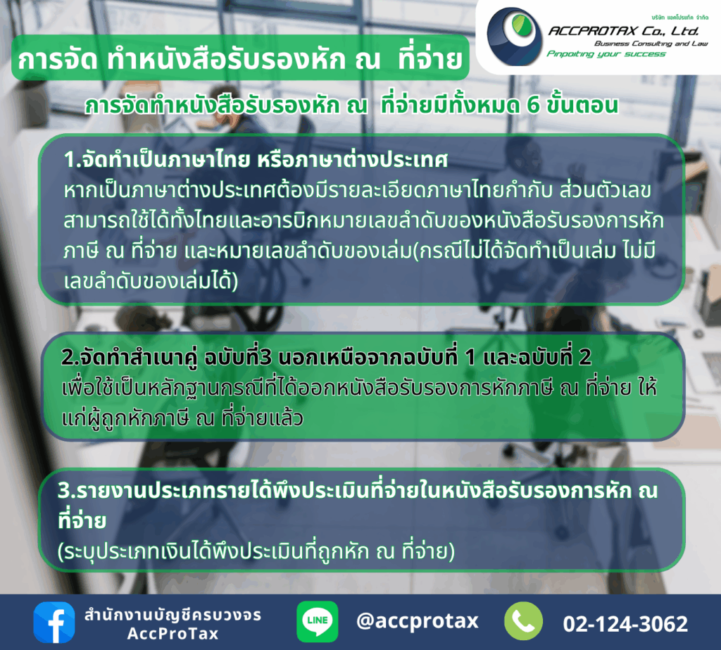 การจัดทำหนังสือรับรองหัก ณ ที่จ่าย