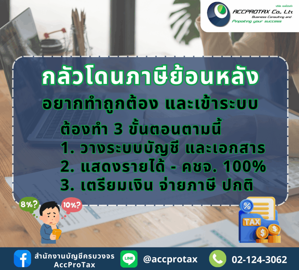 การป้องกันการโดนตรวจสอบภาษีย้อนหลัง ควรต้องทำการบันทึกบัญชีให้ถูกต้อง และนำเข้าระบบการบันทึกบัญชีที่ดี