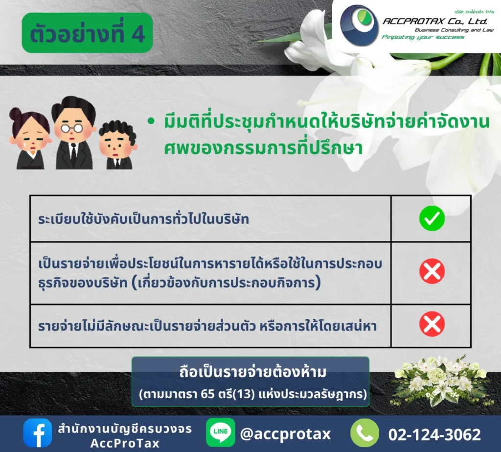 บริษัทจ่ายค่าจัดงานศพของกรรมการ ที่ปรึกษา