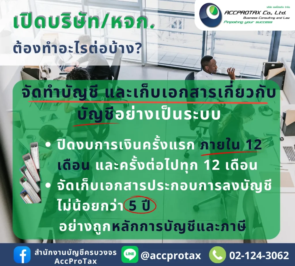 เปิดบริษัท เปิดหจก.แล้ว ควรจัดทำบัญชี และเก็บเอกสารเกี่ยวกับบัญชีอย่างเป็นระบบ