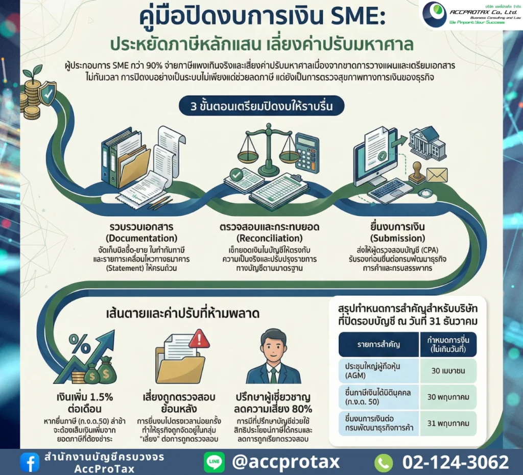 วิธีปิดงบการเงิน SME ให้ตรงเวลา ประหยัดภาษีหลักแสน และเลี่ยงค่าปรับที่คาดไม่ถึง