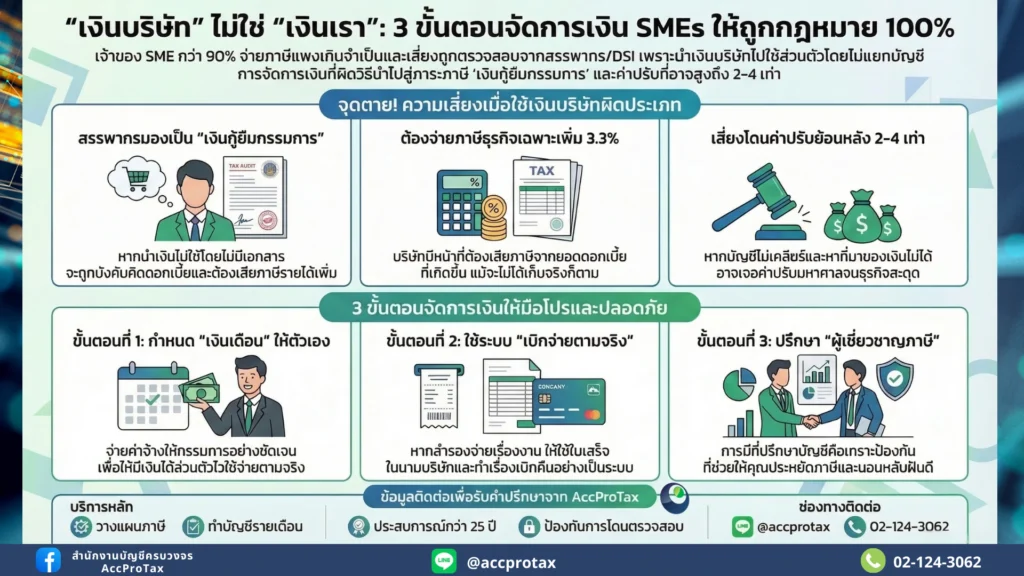 “เงินบริษัท” ไม่ใช่ “เงินเรา”: 3 ความเสี่ยงภาษีที่ SME มักตกม้าตาย