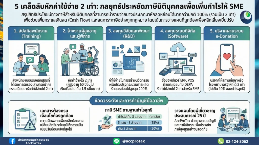5 ค่าใช้จ่ายที่หักได้มากกว่าปกติ 100% (2 เท่า!) ที่สรรพากรยอมรับ