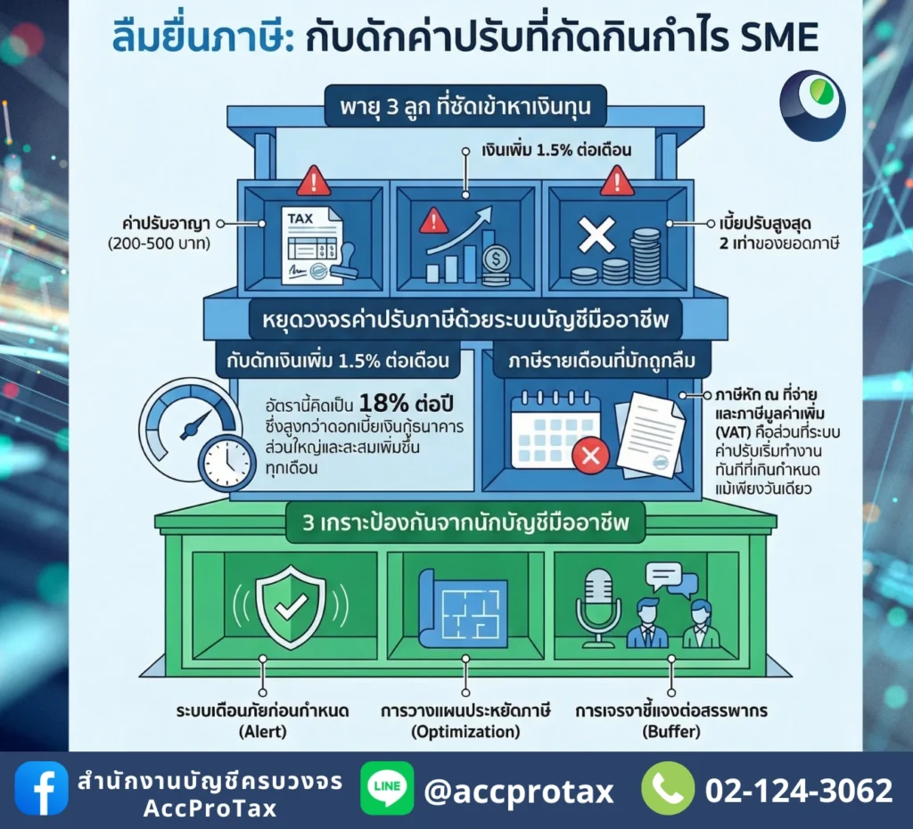 ลืมยื่นภาษีแค่เดือนเดียว เสียเงินฟรีเท่าไหร่ เจาะลึกค่าปรับที่ SME ต้องรู้