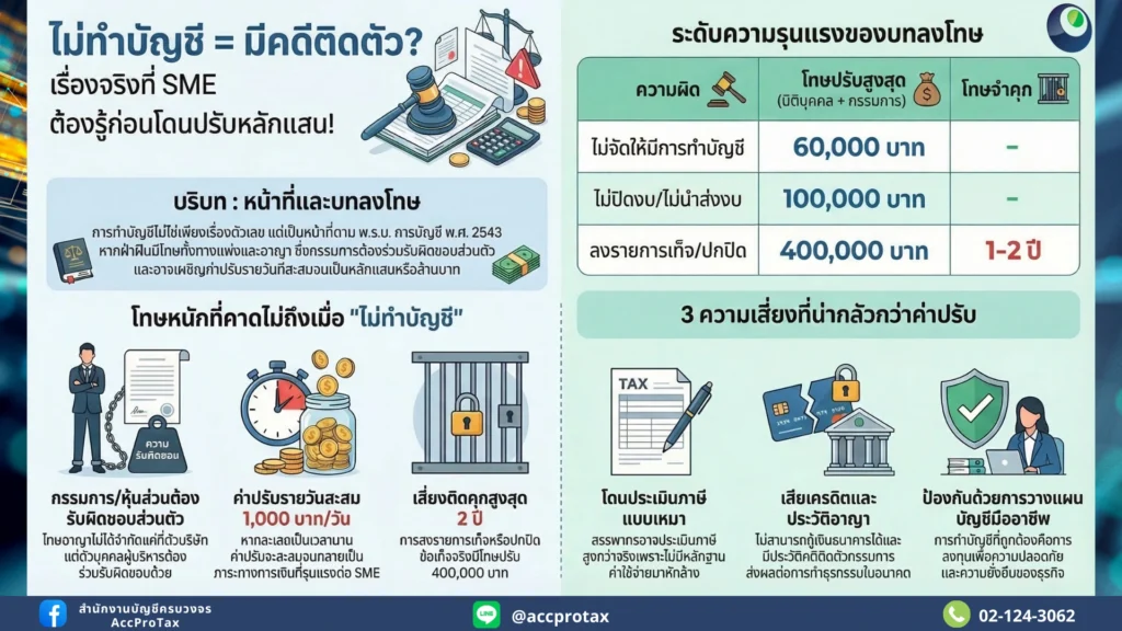 ไม่ทำบัญชี = มีคดีติดตัว เปิดความจริงที่ SME ต้องรู้ก่อนโดนค่าปรับพุ่งหลักแสน!