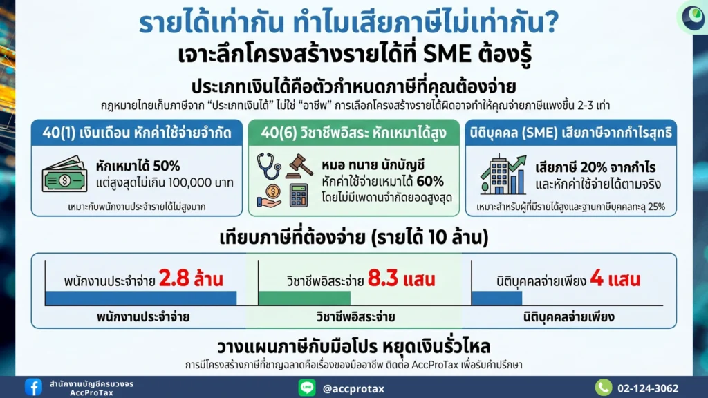 SMEรายได้เท่ากัน เสียภาษีไม่เท่ากัน