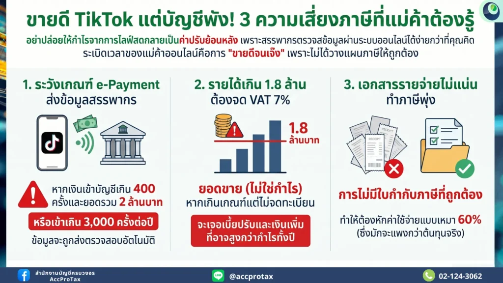 3 ความเสี่ยงภาษีที่แม่ค้าต้องรู้