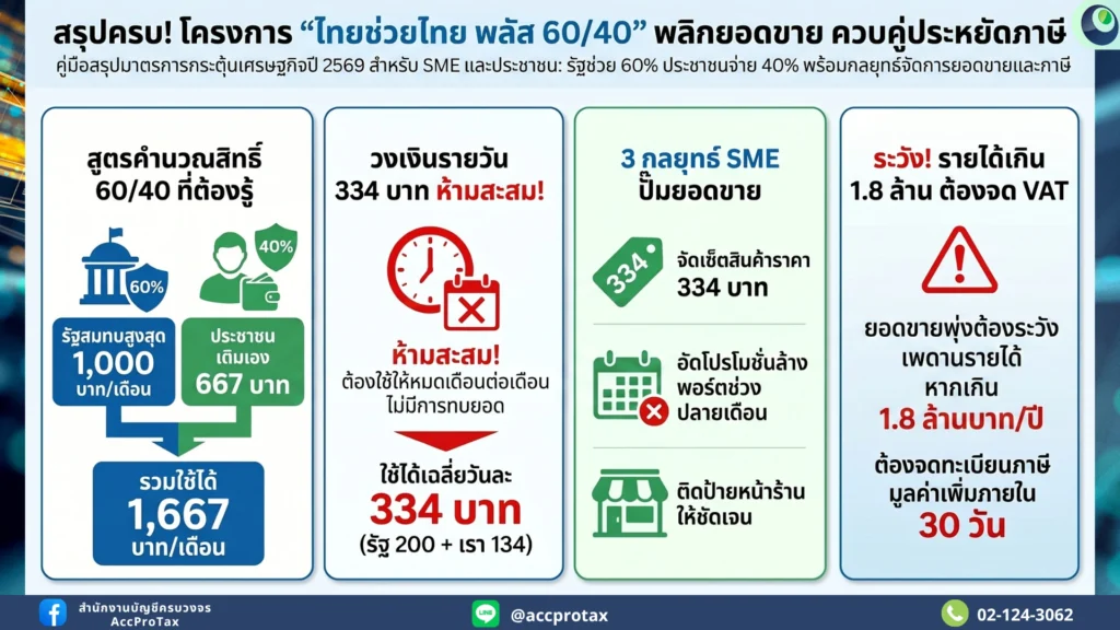 วิธีการใช้จ่ายโครงการไทยช่วยไทย พลัส 6040