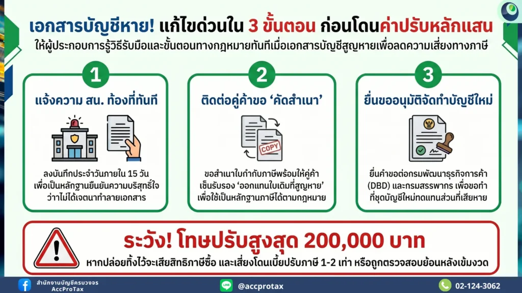 เอกสารบัญชีหาย แก้ไขใน 3 ขั้นตอน ก่อนโดนค่าปรับหลักแสน