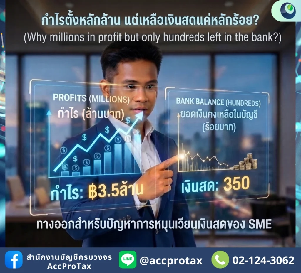ปิดงบแล้วช็อก! กำไรหลักล้าน แต่เงินในบัญชีเหลือหลักร้อย