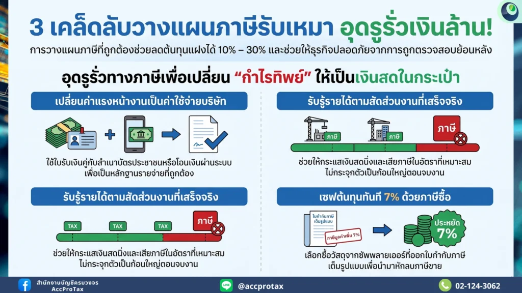 เคล็ดลับวางแผนภาษีรับเหมาก่อสร้าง